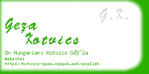 geza kotvics business card